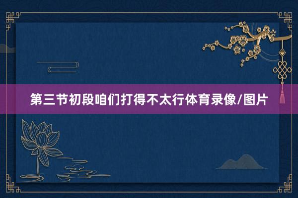 第三节初段咱们打得不太行体育录像/图片