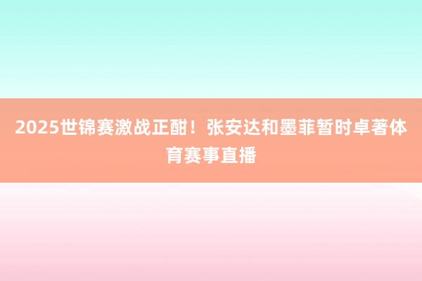 2025世锦赛激战正酣！张安达和墨菲暂时卓著体育赛事直播