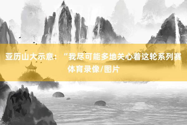 亚历山大示意：“我尽可能多地关心着这轮系列赛体育录像/图片