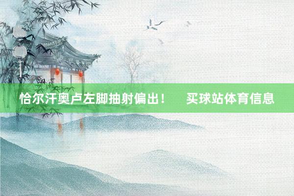 恰尔汗奥卢左脚抽射偏出！    买球站体育信息