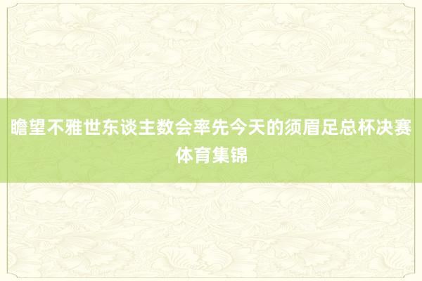 瞻望不雅世东谈主数会率先今天的须眉足总杯决赛体育集锦