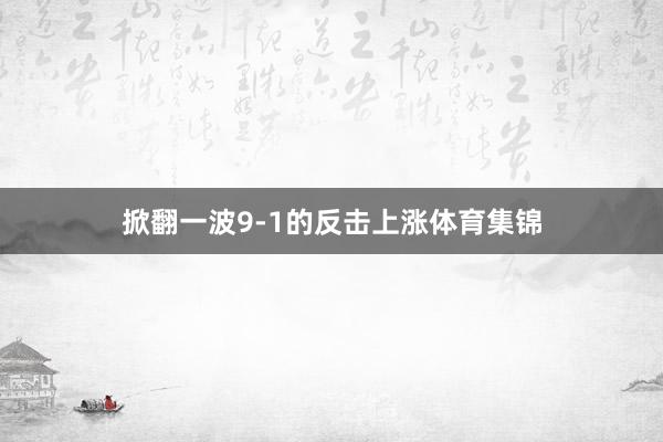 掀翻一波9-1的反击上涨体育集锦
