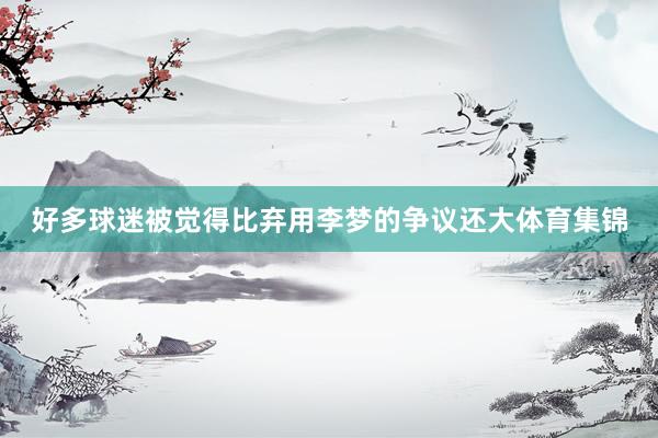 好多球迷被觉得比弃用李梦的争议还大体育集锦