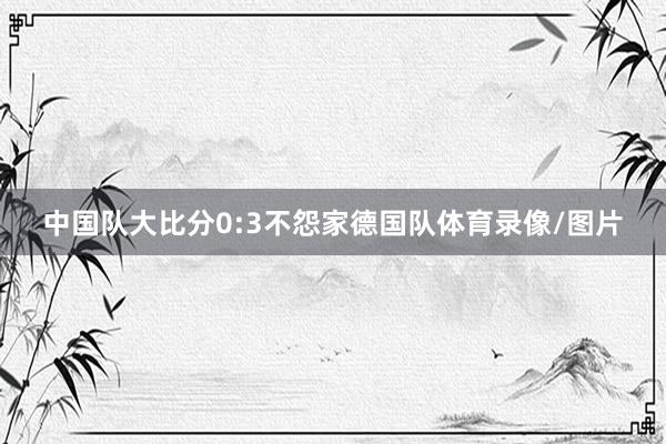 中国队大比分0:3不怨家德国队体育录像/图片