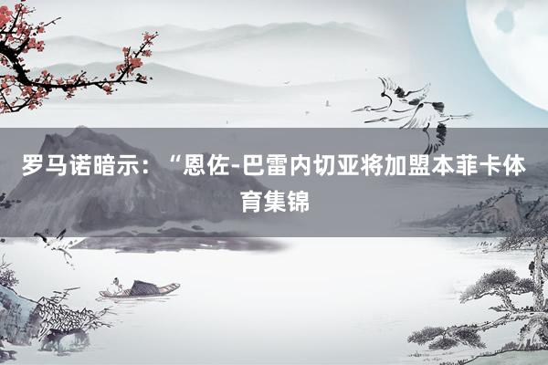 罗马诺暗示：“恩佐-巴雷内切亚将加盟本菲卡体育集锦