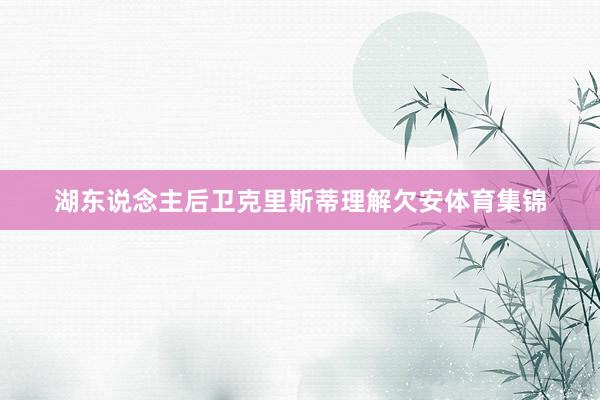 湖东说念主后卫克里斯蒂理解欠安体育集锦