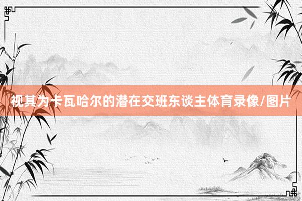 视其为卡瓦哈尔的潜在交班东谈主体育录像/图片